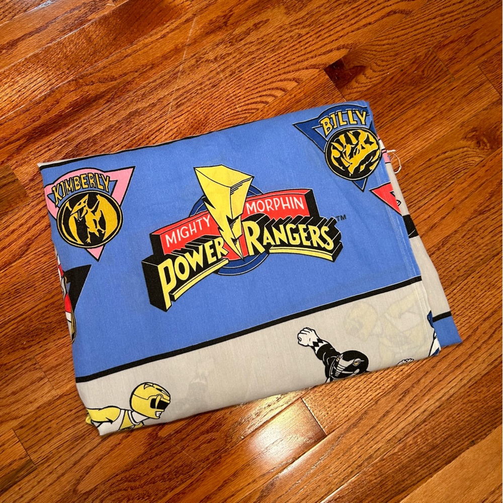 Vintage POWER RANGERS Twin Flat Sheet Sweet Find!! - Picture 6 of 6